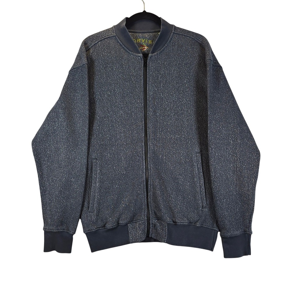 ORVIS Mens Textured Full Zip Bomber Jacket Gray Size M